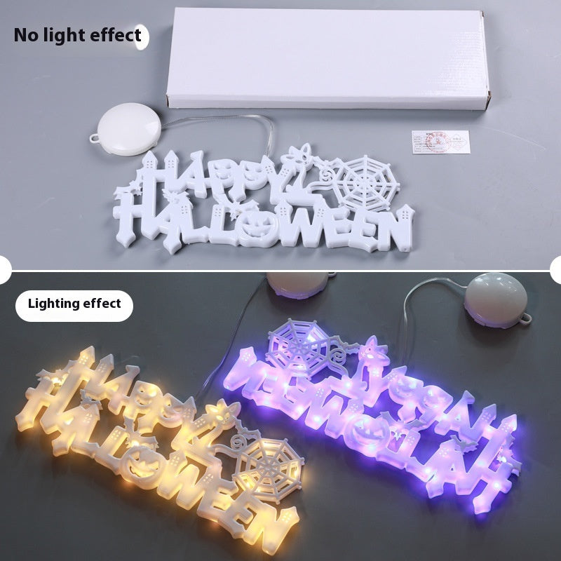 Halloween LED Light Sign – “Happy Halloween” Door & Table Decoration