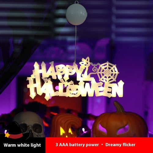 Halloween LED Light Sign – “Happy Halloween” Door & Table Decoration