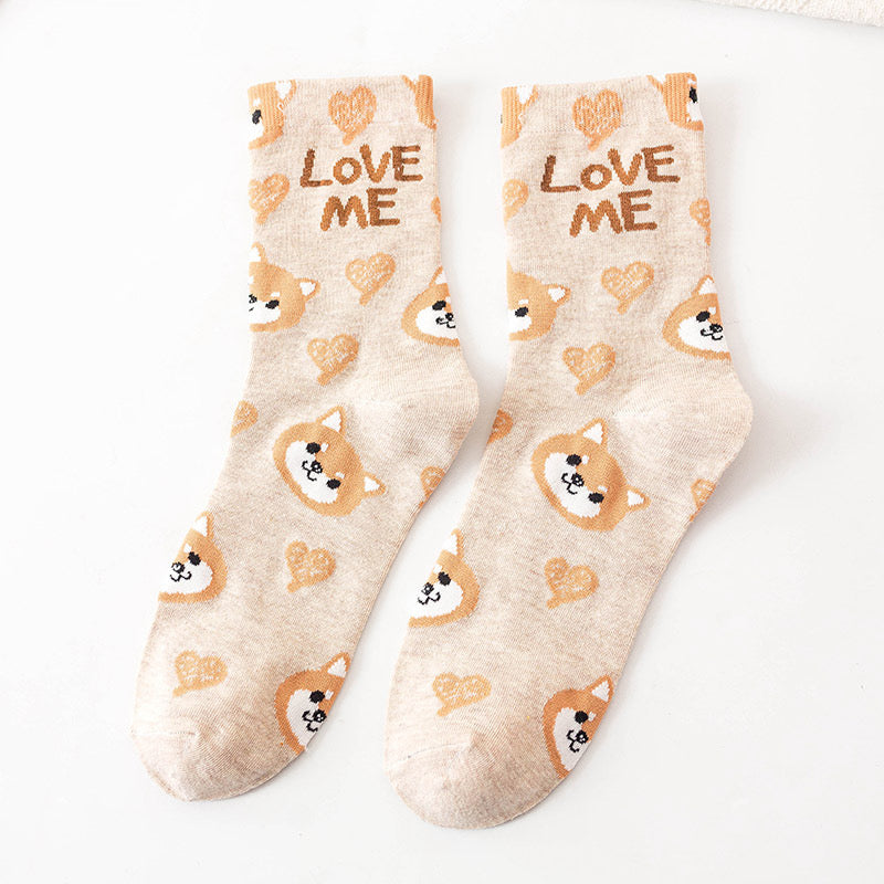 ‘Love Me’ Cute Cat Print Cozy Socks