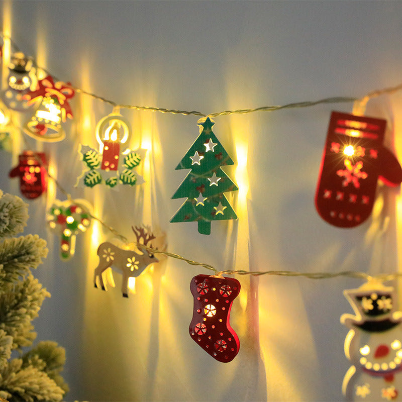 Christmas LED Light String – Festive Santa & Snowman Ornaments for Home Decoration