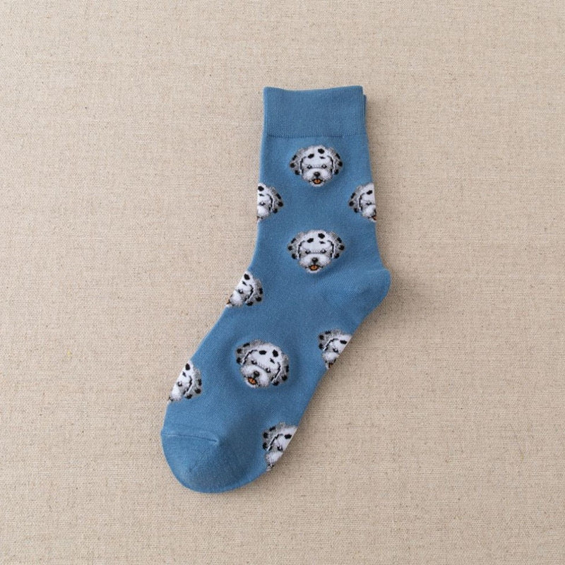Cute Dog Print Cozy Cotton Socks