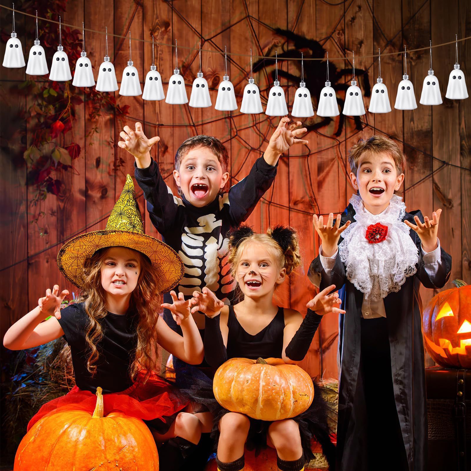 Hanging Halloween Ghost Decorations – LED Floating Spirit Ornaments for Indoor & Outdoor Décor