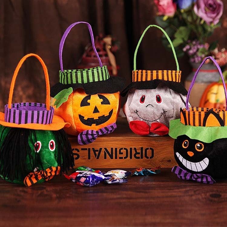 Cute Halloween Candy Bag Halloween Pumpkin Pattern Portable Handbag