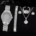 Full Diamond Women's Starry Sky Elegant Business Watch & Jewelry Set