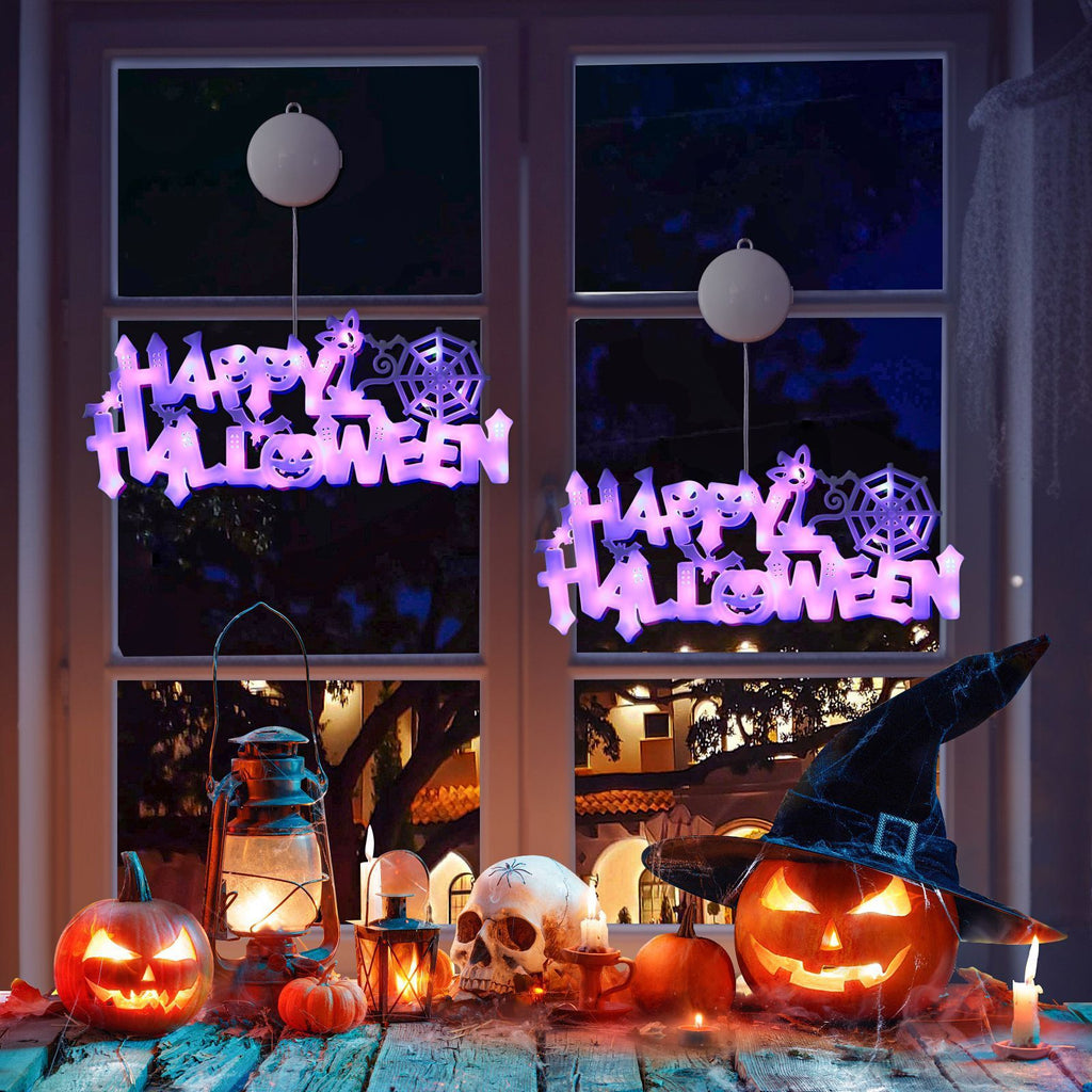 Halloween LED Light Sign – “Happy Halloween” Door & Table Decoration