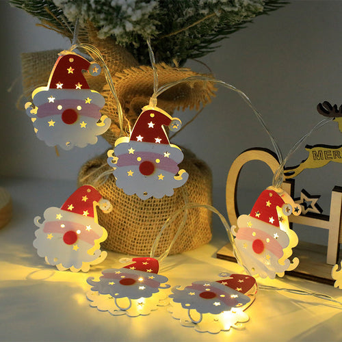 Christmas LED Light String – Festive Santa & Snowman Ornaments for Home Decoration