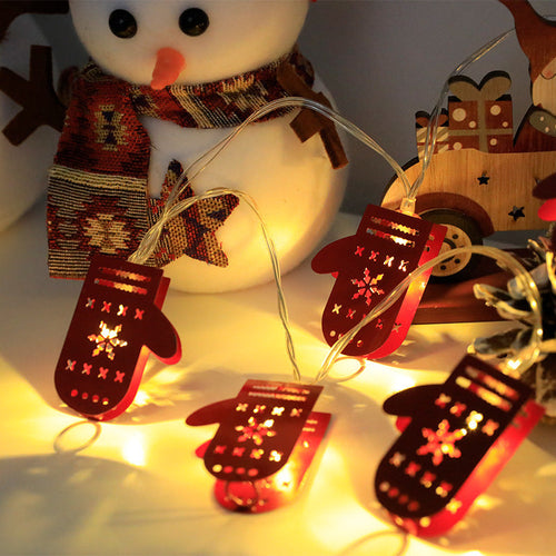 Christmas LED Light String – Festive Santa & Snowman Ornaments for Home Decoration