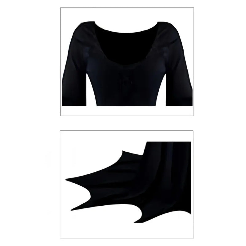 Black Costume Womens Gothic Witch Bat Sleeve Dress Halloween Cosplay