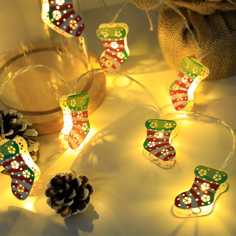 Christmas LED Light String – Festive Santa & Snowman Ornaments for Home Decoration