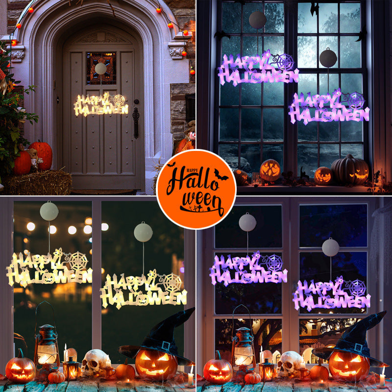 Halloween LED Light Sign – “Happy Halloween” Door & Table Decoration